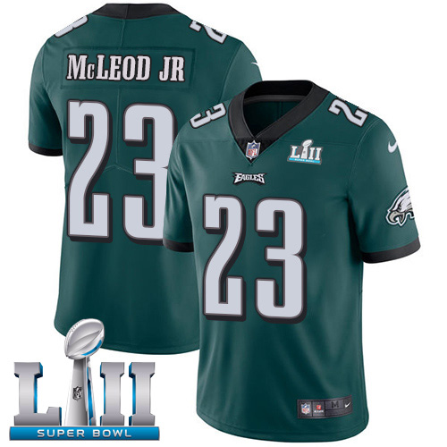 Nike Eagles #23 Rodney McLeod Jr Midnight Green Team Color Super Bowl LII Youth Stitched NFL Vapor Untouchable Limited Jersey - Click Image to Close